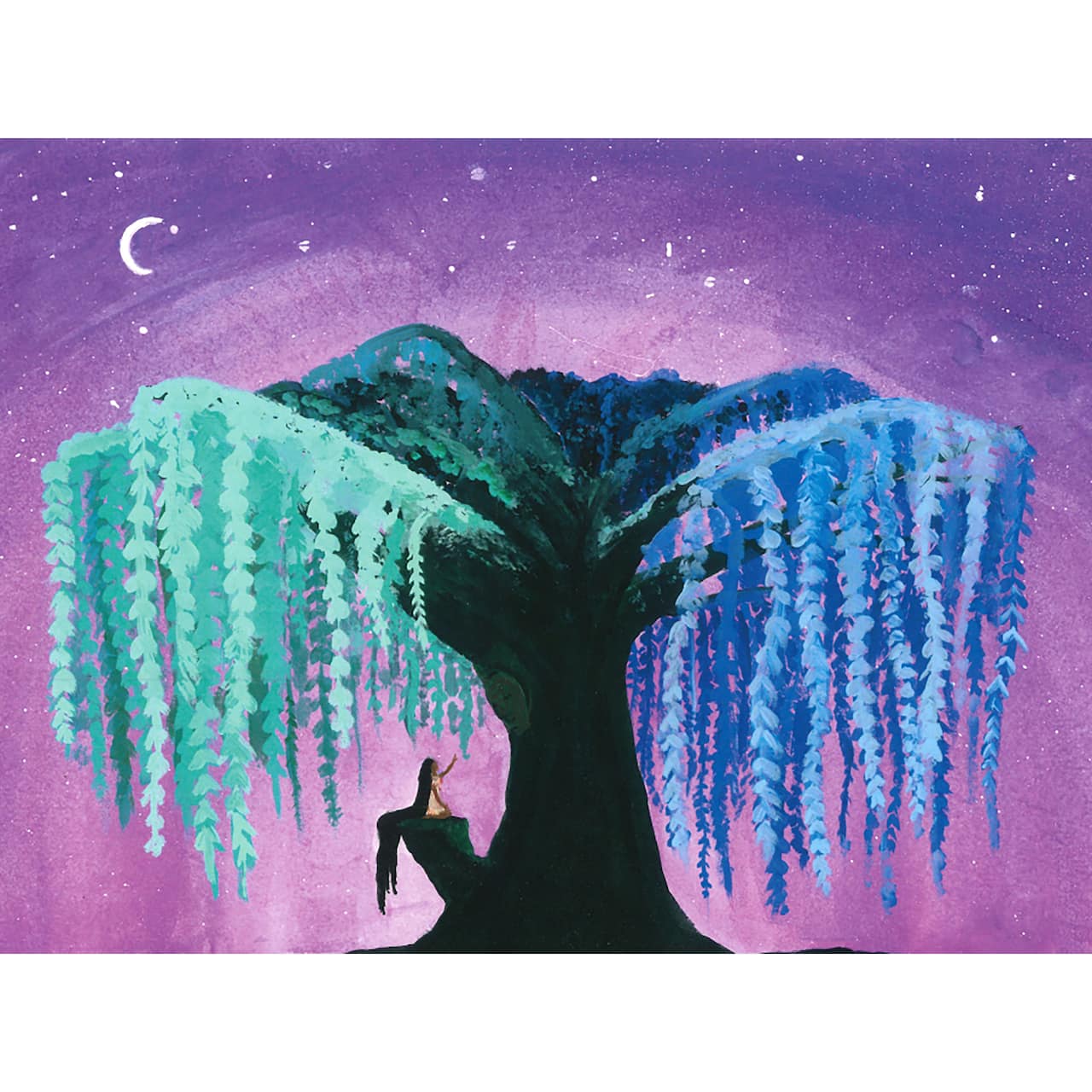 Sparkly Selections Blue Willow Tree by Local Utah Artist Rachel H. Diamond Art Kit, Square Diamonds